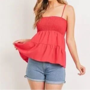 PAPER CRANE SPAGHETTI STRAP TIERED TOP